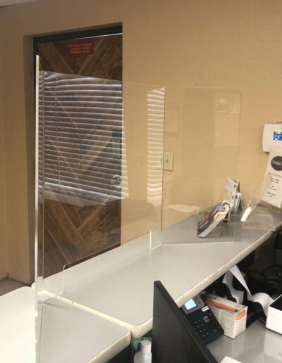 desk partition - custom acrylic fabrication