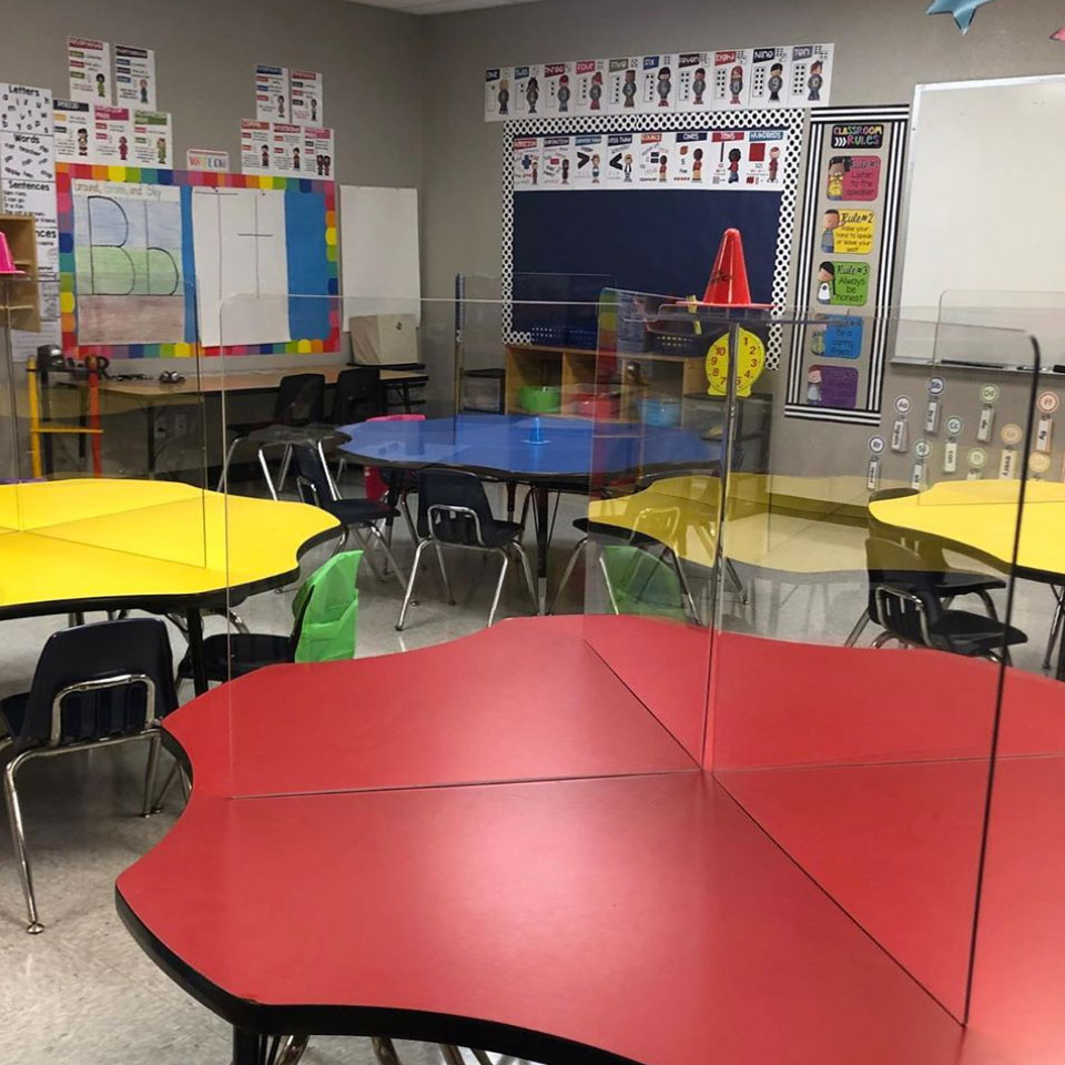 desk barrier for classrooms